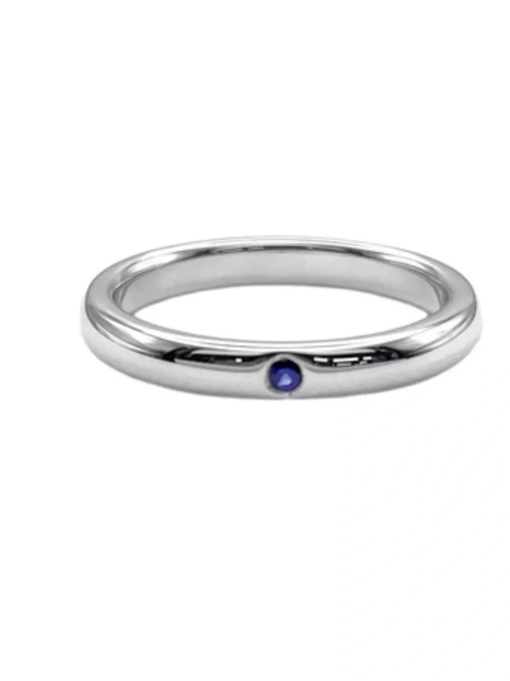 Tiffany & Co. Elsa Peretti Blue Sapphire Band Ring Sterling Silver Size 9